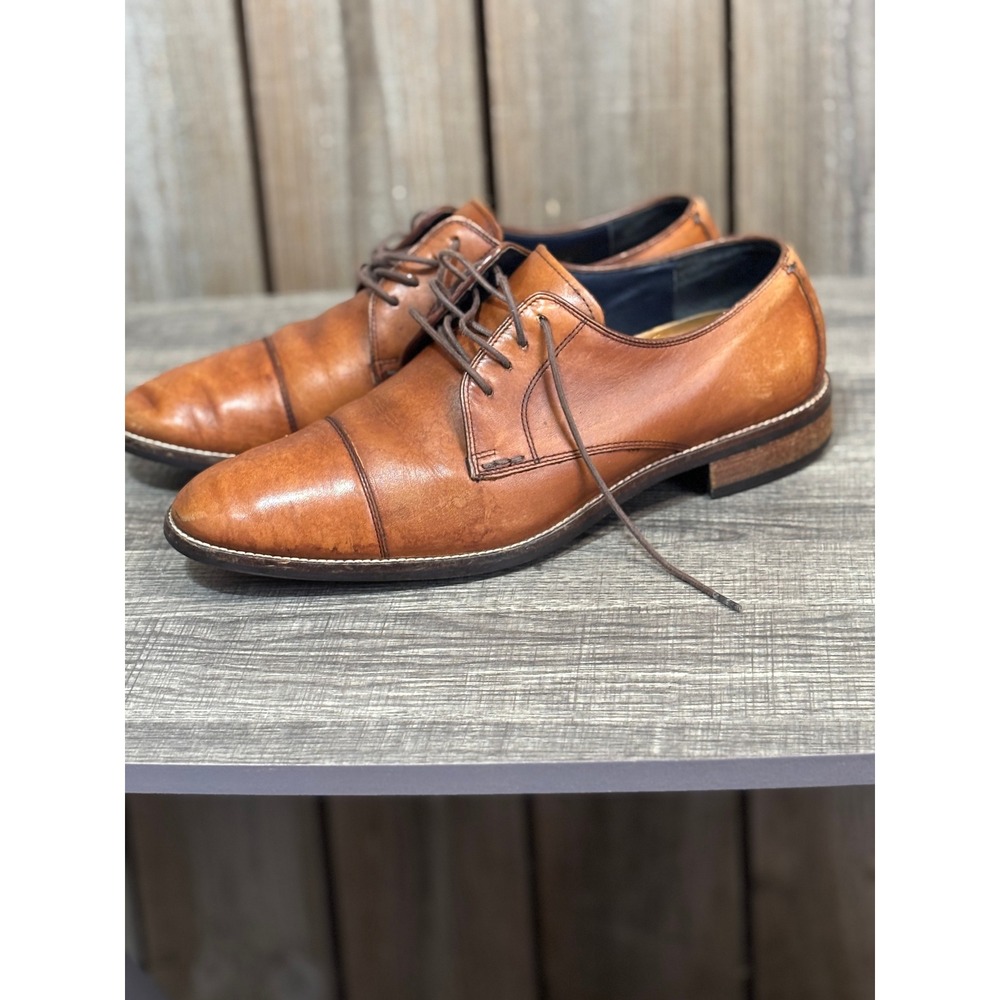 Cole Haan Grand.OS Mens Tan Brown Leather Cap Toe Derby Dress Shoes Size 5 D